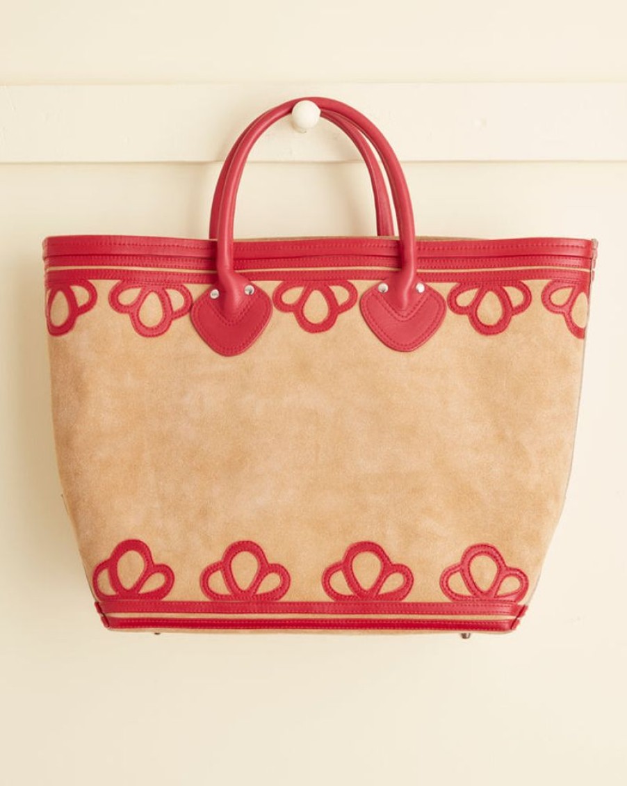 BODE New York Trefoil Tote - Tan/Red | Accessories