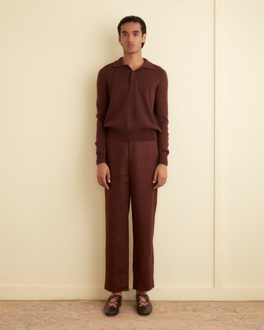 BODE New York Linen Suiting Trousers - Chocolate | Trousers & Pants