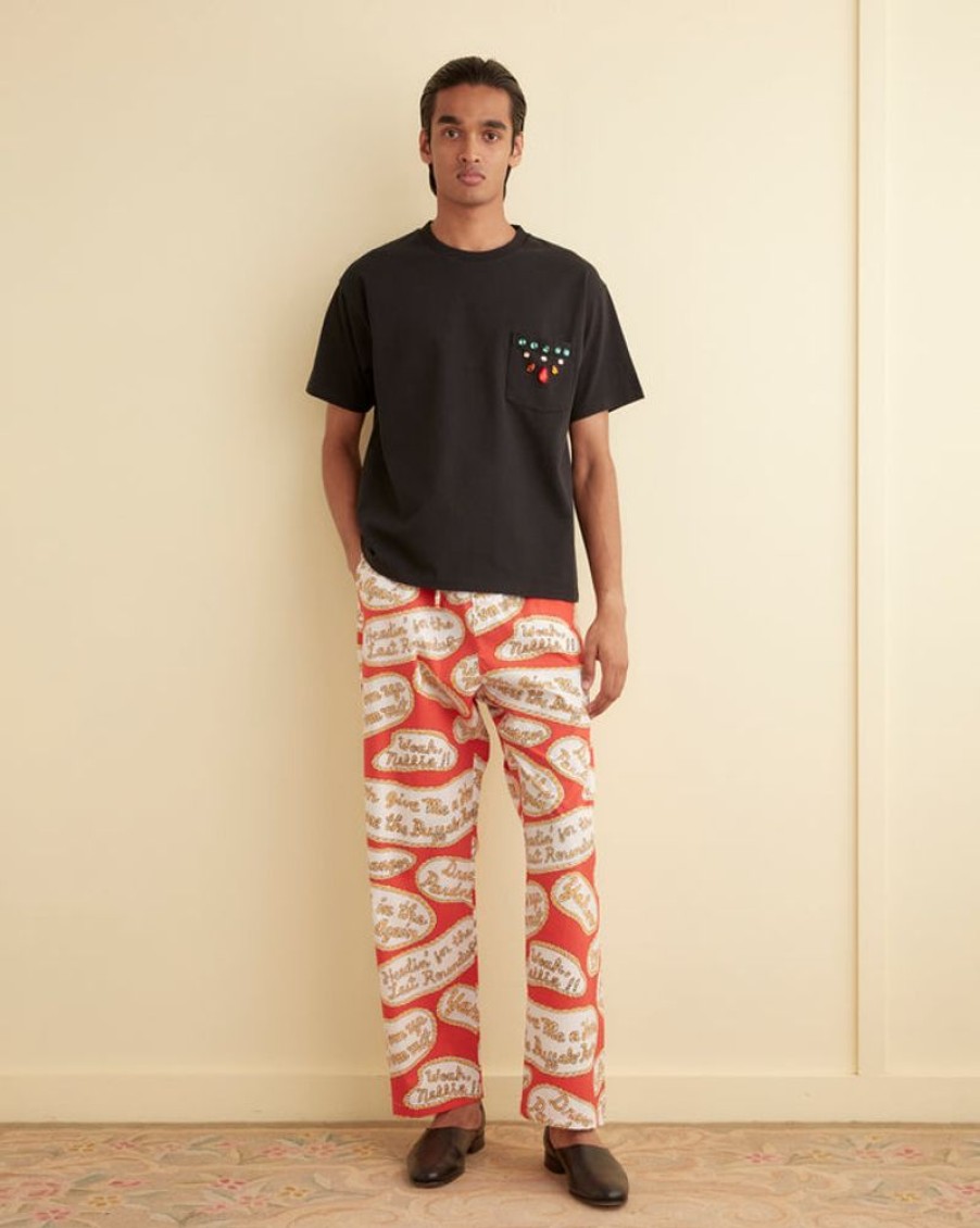 BODE New York Rodeo Slogans Lounge Pant | Trousers & Pants