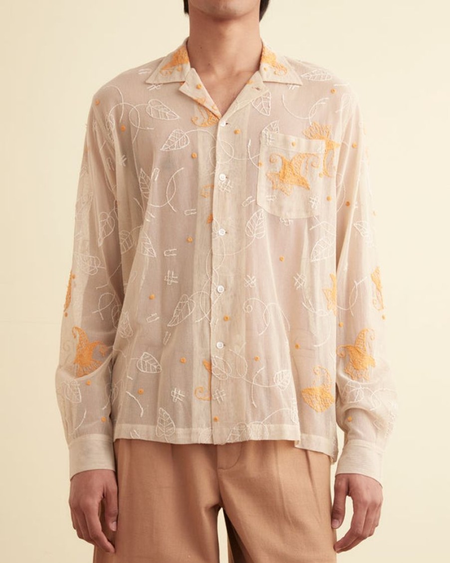 BODE New York Mesh Lilium Long Sleeve Shirt | Shirts