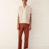 BODE New York Sheer Camel Short Sleeve Shirt | Shirts