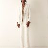 BODE New York Linen Double-Breasted Suit Jacket - Ivory | Outerwear