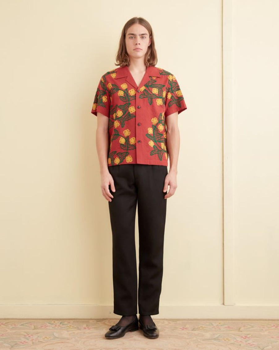 BODE New York Marigold Wreath Short Sleeve Shirt | Shirts