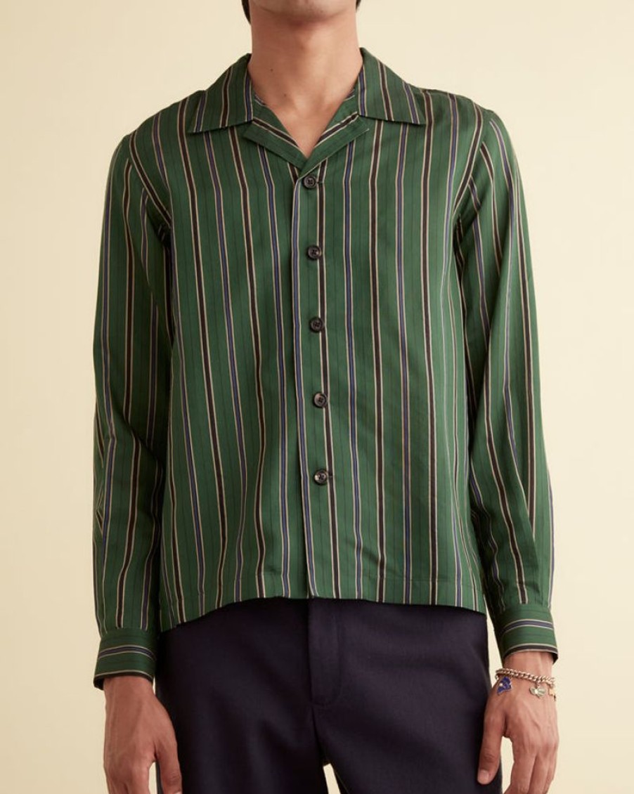 BODE New York Alumni Stripe Long Sleeve Shirt | Shirts