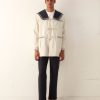 BODE New York Sailor Coat - Cream Navy | Outerwear