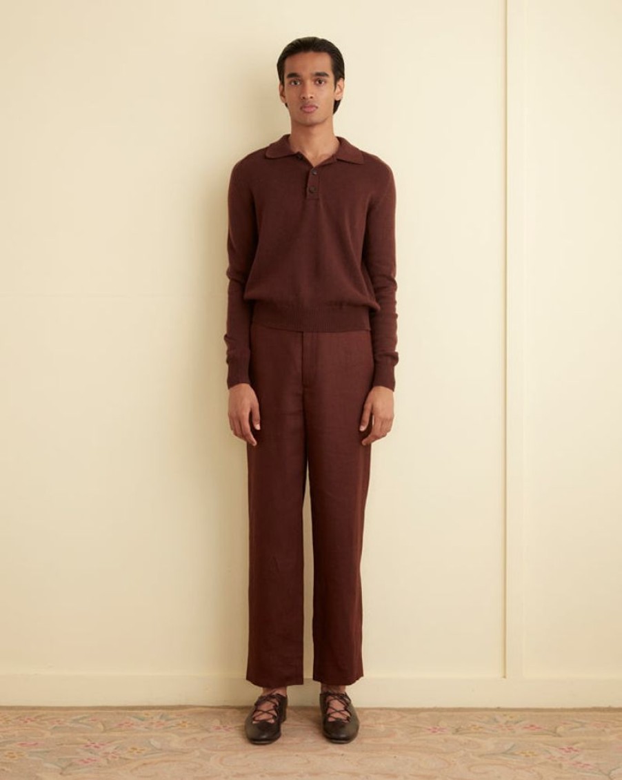 BODE New York Linen Suiting Trousers - Chocolate | Suiting