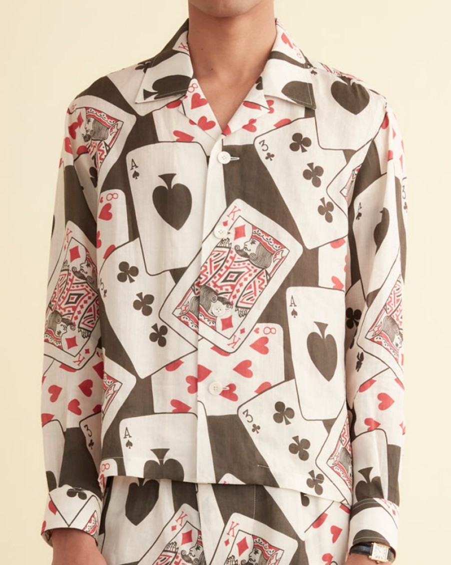 BODE New York Ace Of Spades Long Sleeve Shirt | Shirts