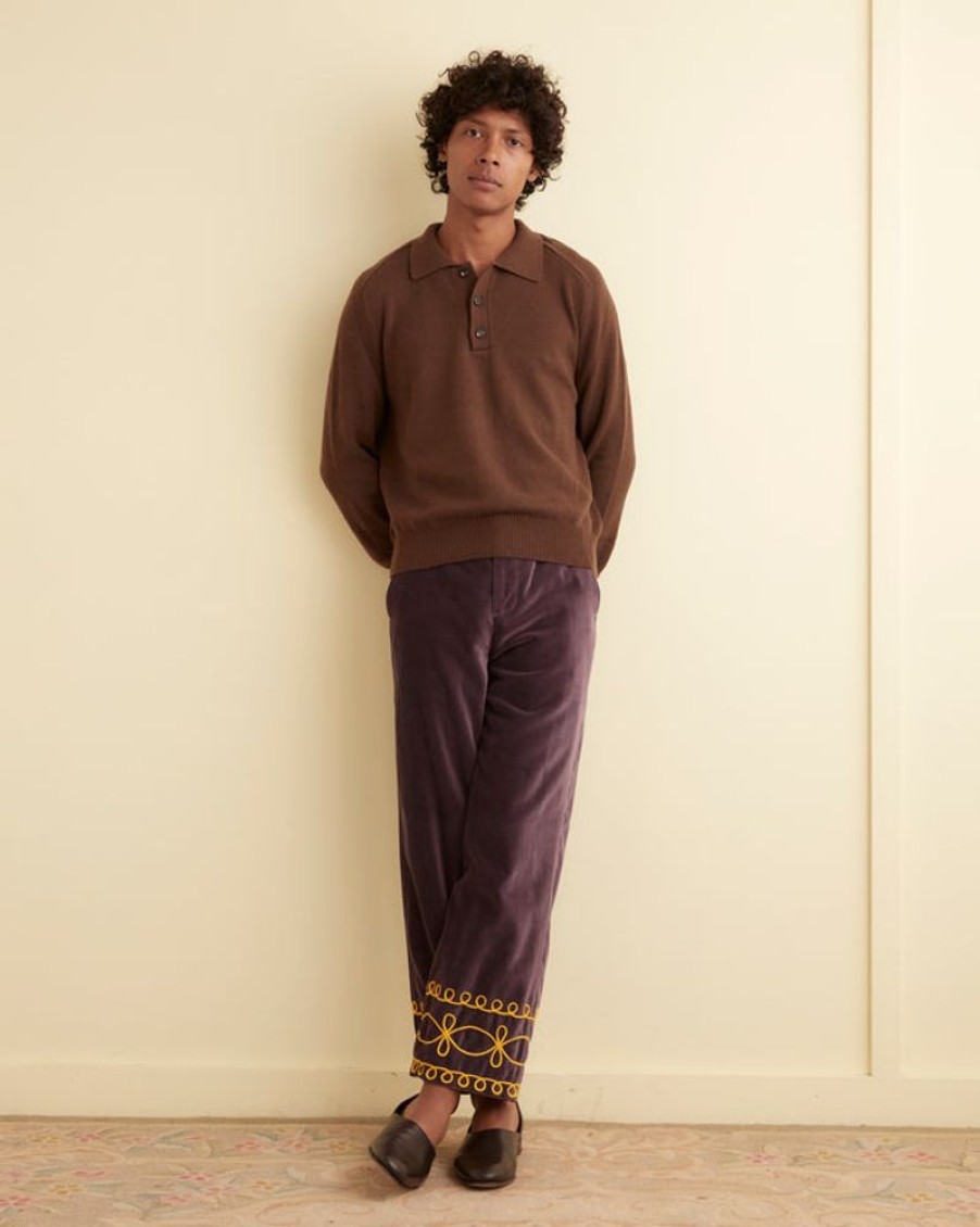 BODE New York Cashmere Polo - Brown | Knitwear