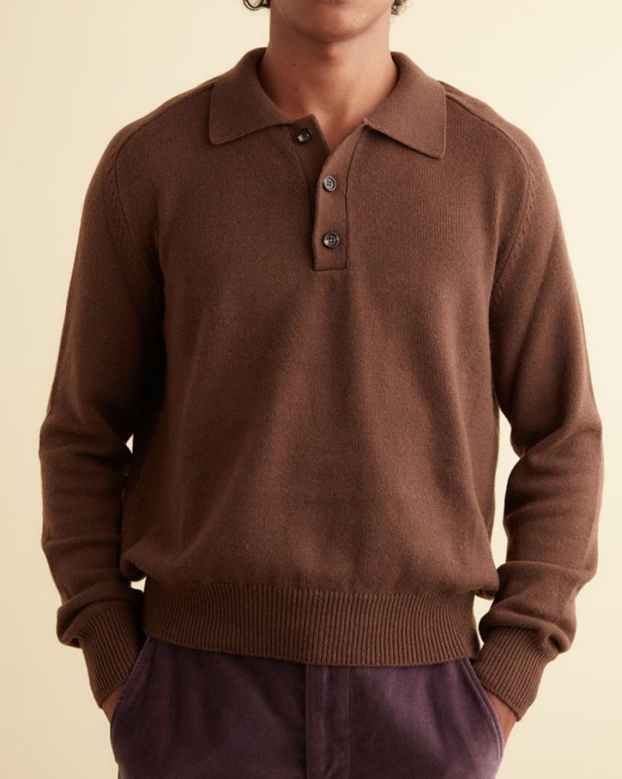 BODE New York Cashmere Polo - Brown | Knitwear