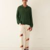 BODE New York Pointelle Polo Long Sleeve | Knitwear