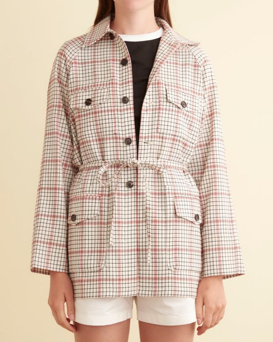 BODE New York Cream Grid Jacket - Xs | Outerwear