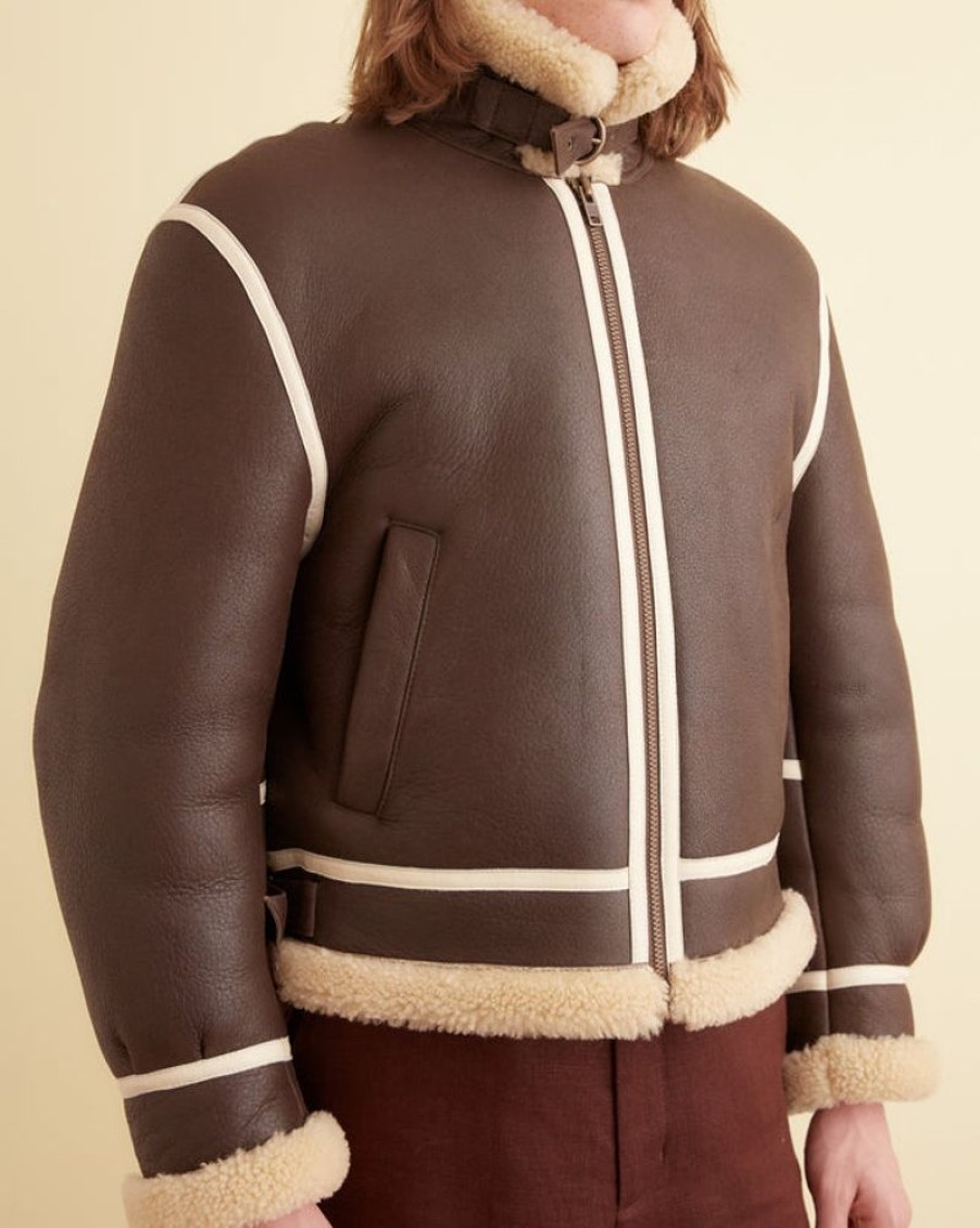 BODE New York Aviator Shearling Jacket | Outerwear