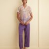 BODE New York Sheer Lavandula Short Sleeve Shirt | Shirts