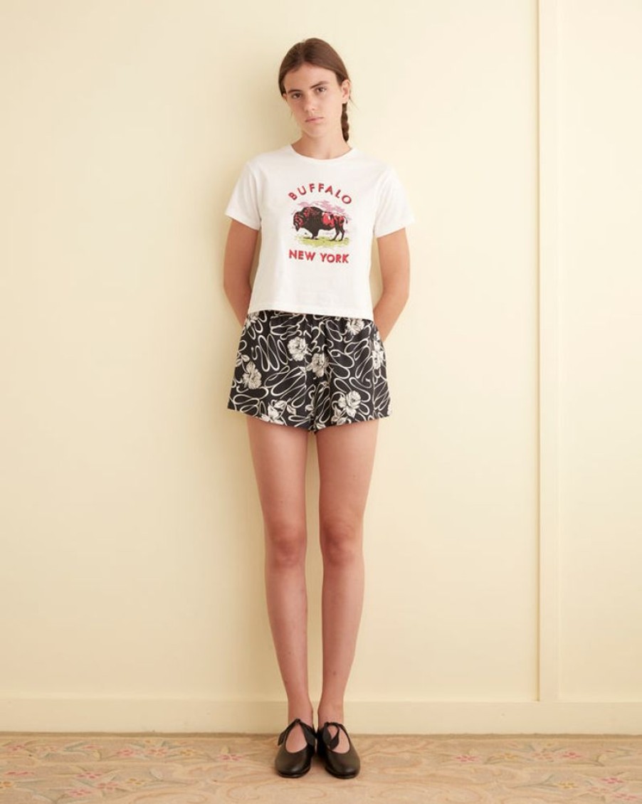 BODE New York White Rose Shorts - S | Shorts