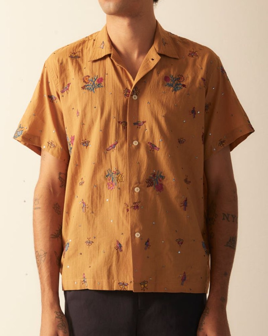 BODE New York Micro Bird Short Sleeve Shirt | Shirts