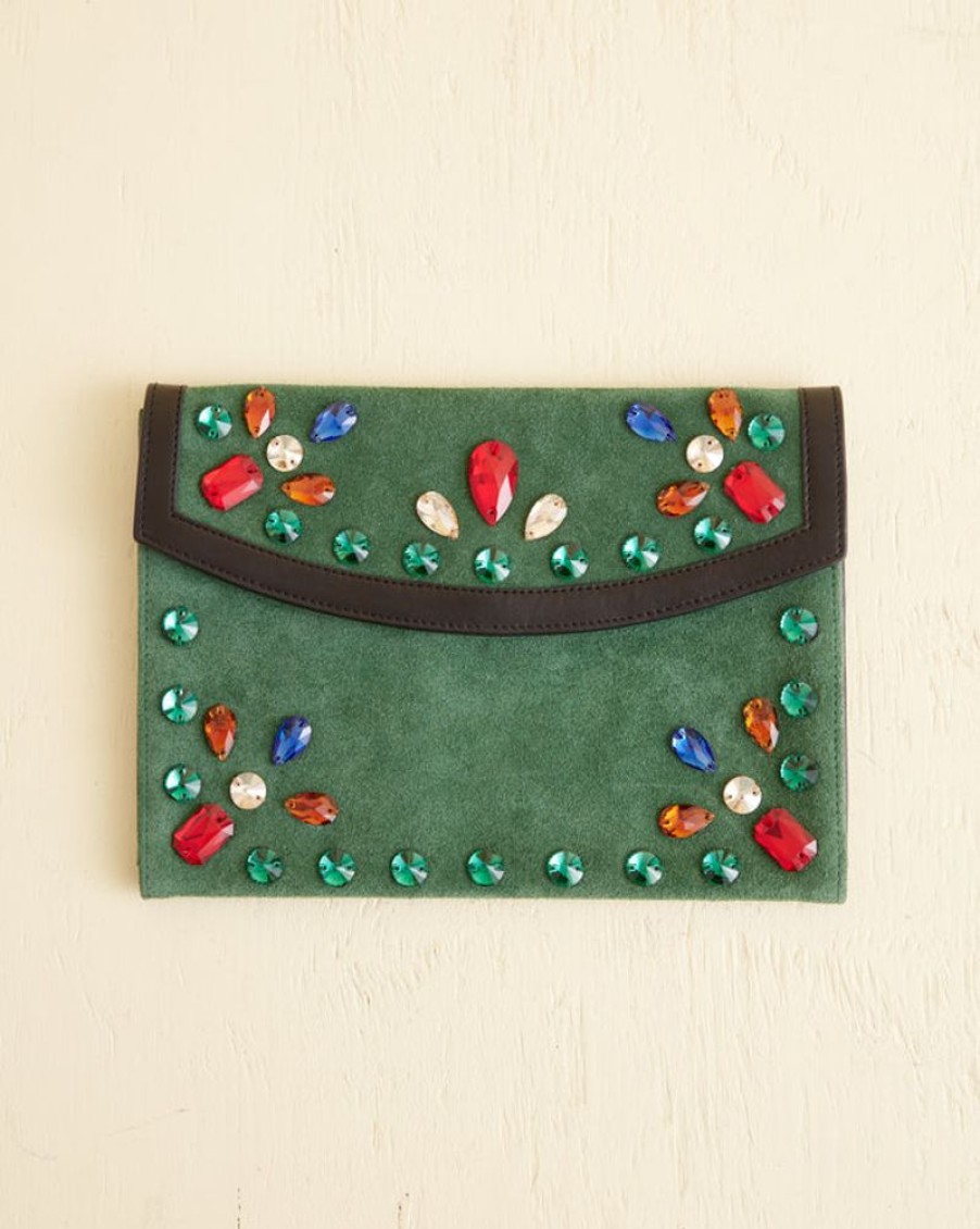 BODE New York Gem Venue Clutch - Green/Black | Accessories