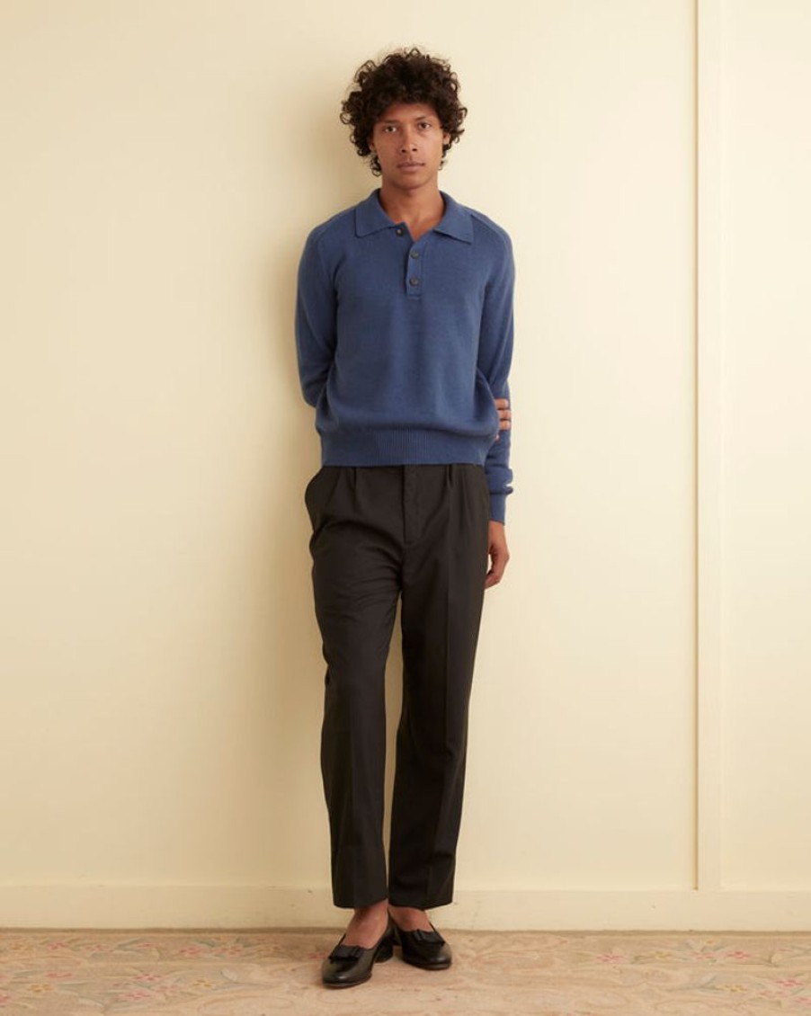 BODE New York Cashmere Polo - Blue | Knitwear