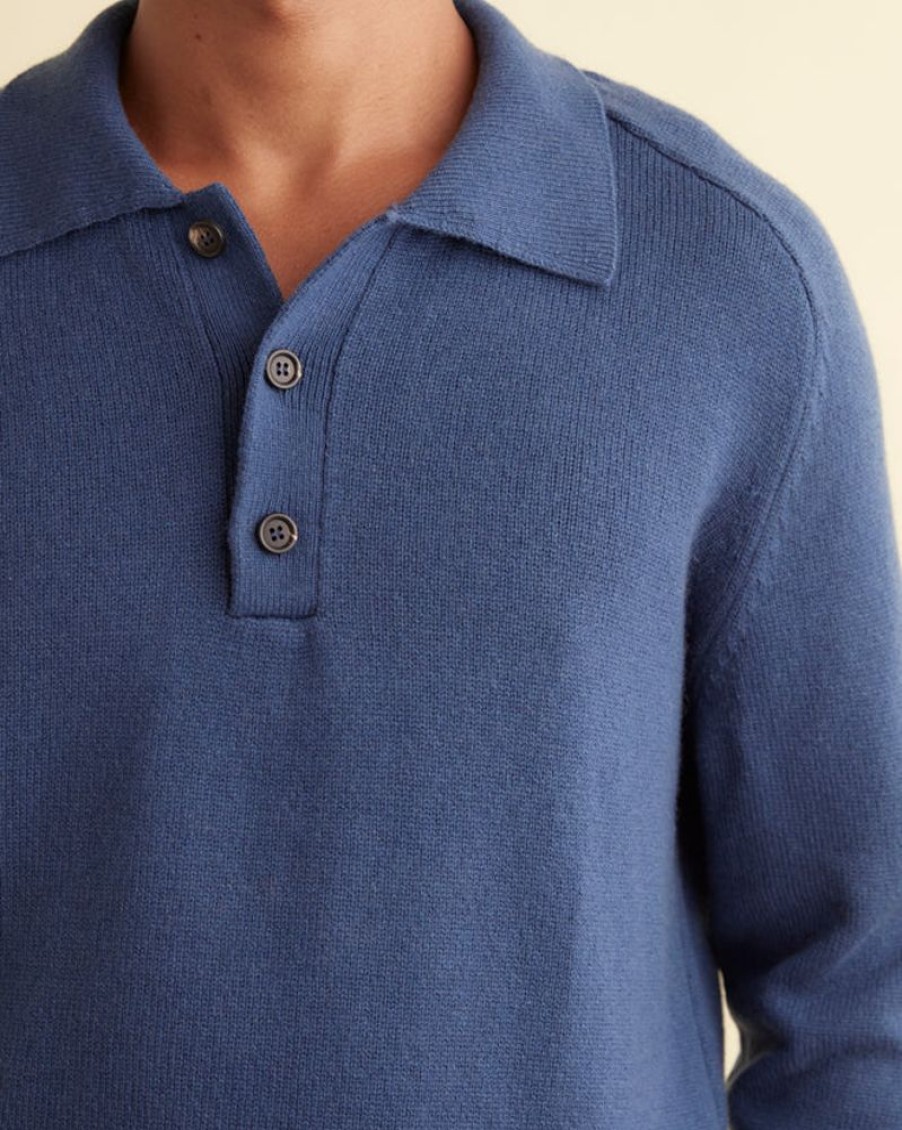 BODE New York Cashmere Polo - Blue | Knitwear