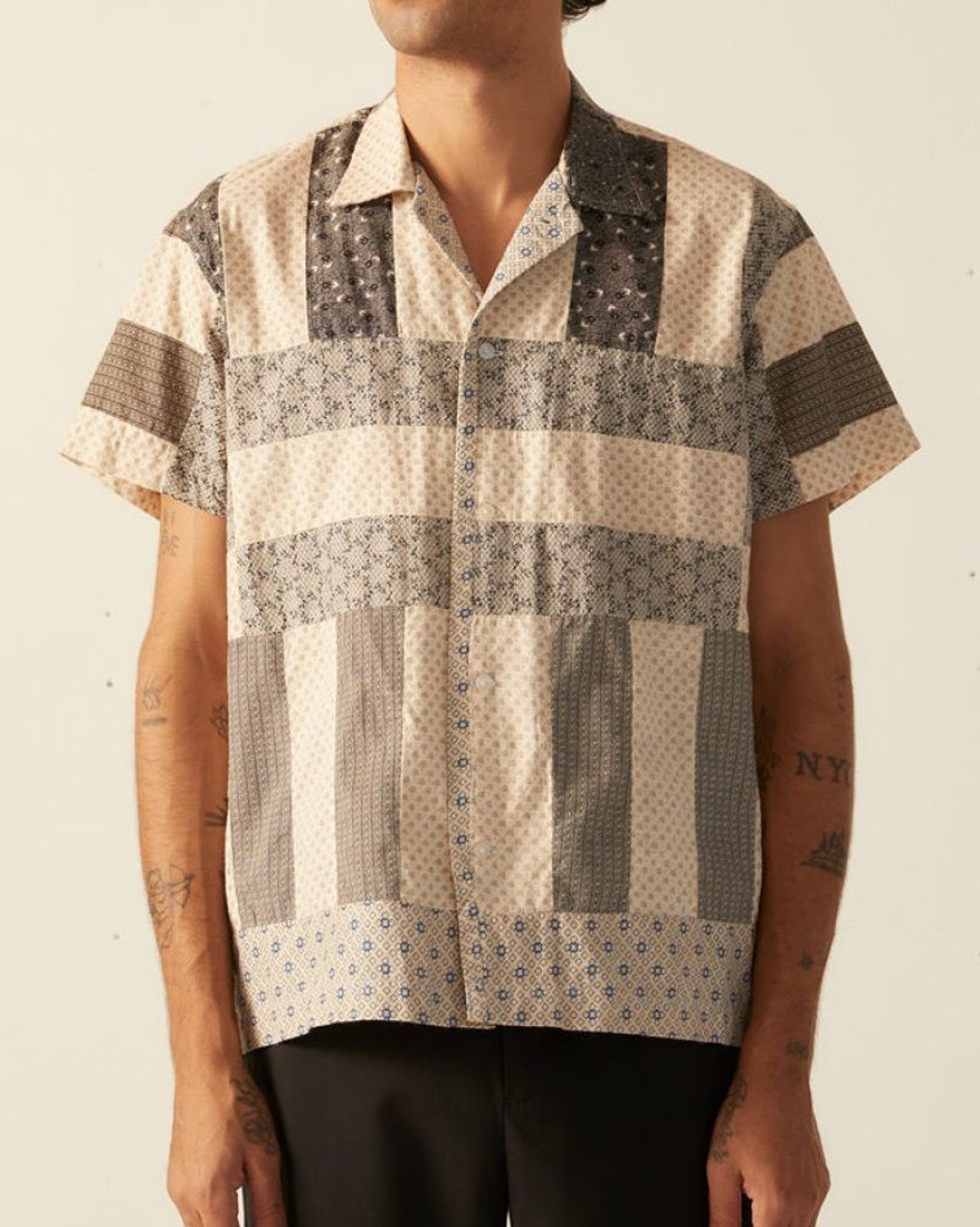 BODE New York Bar Quilt Short Sleeve Shirt | Shirts