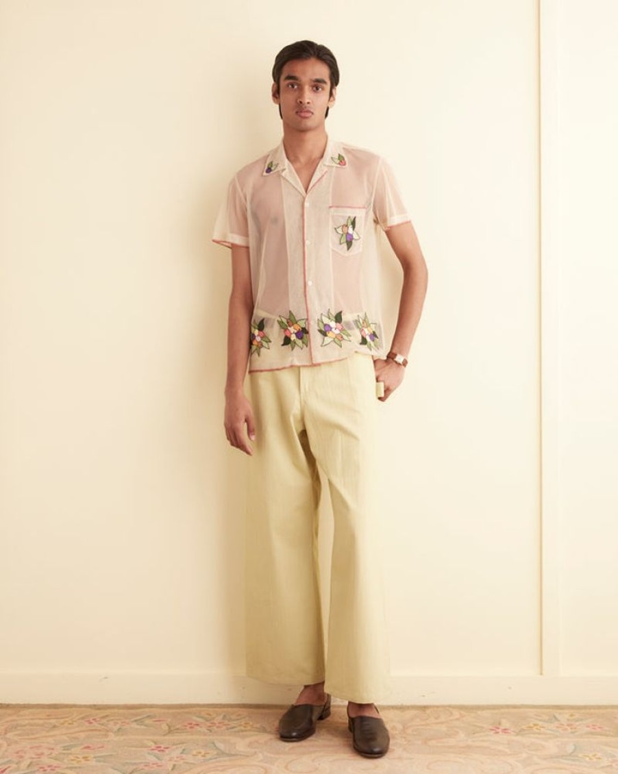 BODE New York Embroidered Suncherry Short Sleeve Shirt | Shirts