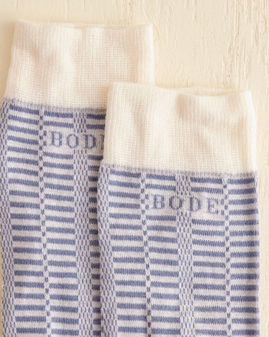 BODE New York Micro Check Socks Cream | Accessories