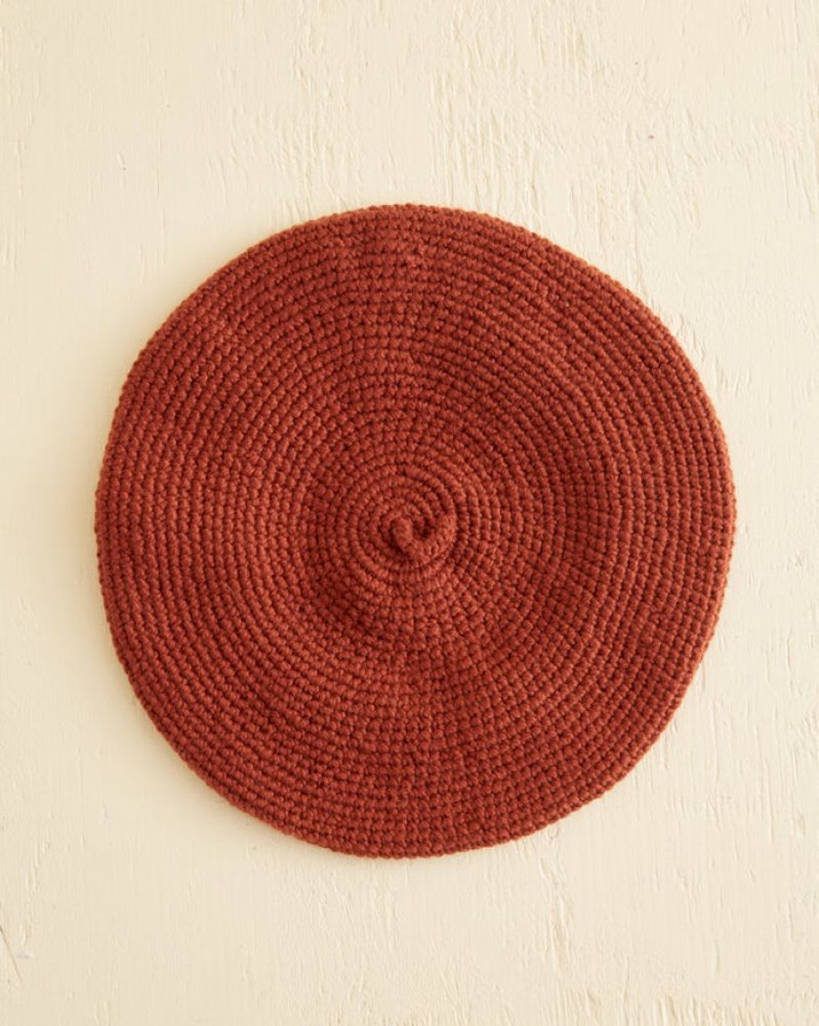 BODE New York Crochet Beret - Tobacco | Accessories