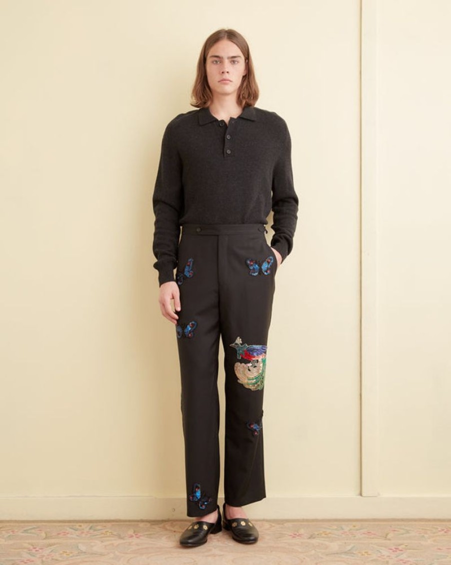 BODE New York Flying Fauna Tuxedo Trousers | Trousers & Pants