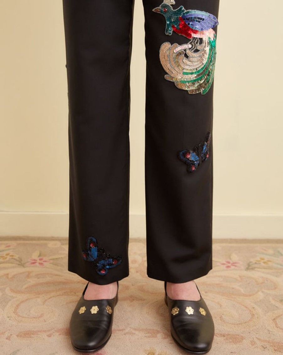 BODE New York Flying Fauna Tuxedo Trousers | Trousers & Pants