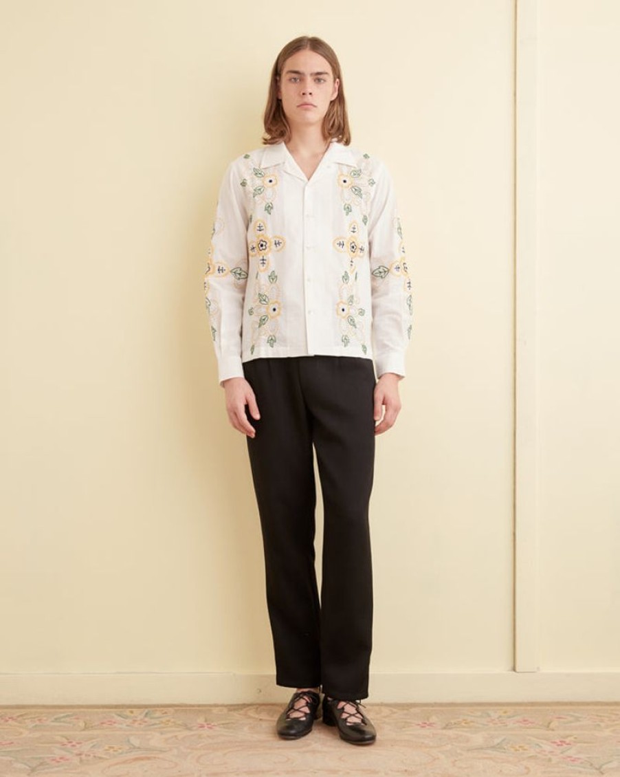 BODE New York Embroidered Buttercup Long Sleeve Shirt | Shirts