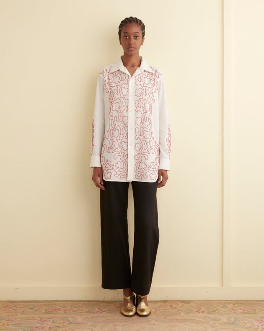 BODE New York Beaded Crossvine Shirt | Tops